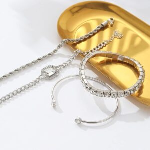 Bracelet Set Gold Silver 4 Pcs - Image 3