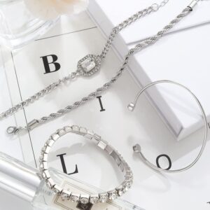 Bracelet Set Gold Silver 4 Pcs - Image 6