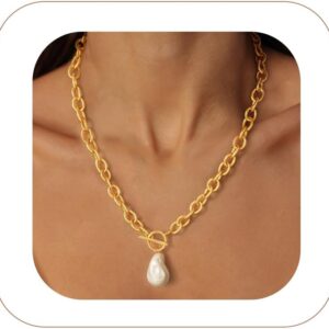 Chunky Heart Necklace 14K Gold Plated Women - Image 11