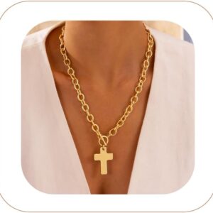 Chunky Heart Necklace 14K Gold Plated Women - Image 8