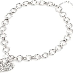 Chunky Heart Necklace 14K Gold Plated Women - Image 9