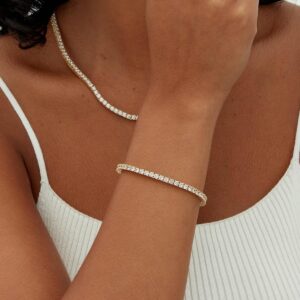 Classic Tennis Bracelet Gold Plated 3mm - Image 2