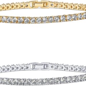 Classic Tennis Bracelet Gold Plated 3mm - Image 8