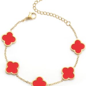Clover Bracelet 18K Gold Plated Four Leaf - Image 12