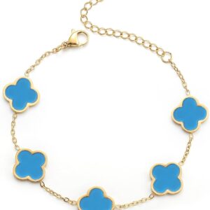 Clover Bracelet 18K Gold Plated Four Leaf - Image 13
