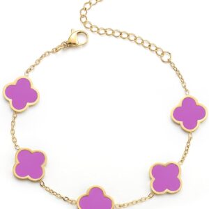 Clover Bracelet 18K Gold Plated Four Leaf - Image 14