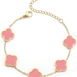 Clover Bracelet 18K Gold Plated Four Leaf - Image 15