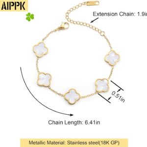 Clover Bracelet 18K Gold Plated Four Leaf - Image 2