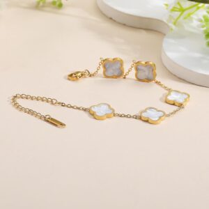 Clover Bracelet 18K Gold Plated Four Leaf - Image 3