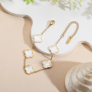 Clover Bracelet 18K Gold Plated Four Leaf - Image 5