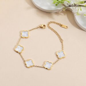 Clover Bracelet 18K Gold Plated Four Leaf - Image 6