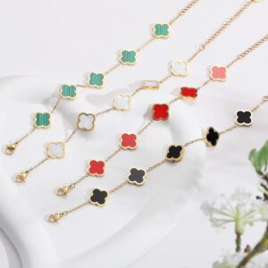 Clover Bracelet 18K Gold Plated Four Leaf - Image 7