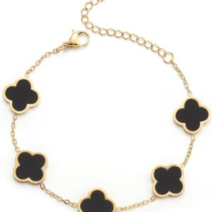 Clover Bracelet 18K Gold Plated Four Leaf - Image 9