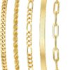Gold Bracelet Set 14K Plated Women