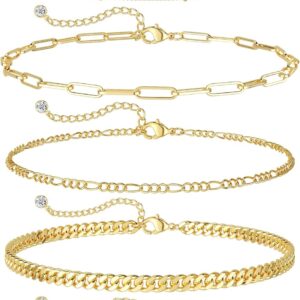 Gold Bracelet Set 14K Plated Women - Image 12