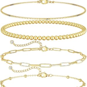 Gold Bracelet Set 14K Plated Women - Image 13