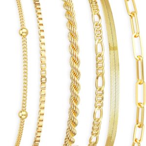 Gold Bracelet Set 14K Plated Women - Image 16