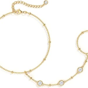 Gold Bracelet Set 14K Plated Women - Image 17