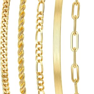 Gold Bracelet Set 14K Plated Women