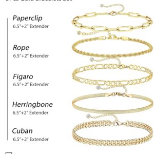 Gold Bracelet Set 14K Plated Women - Image 6
