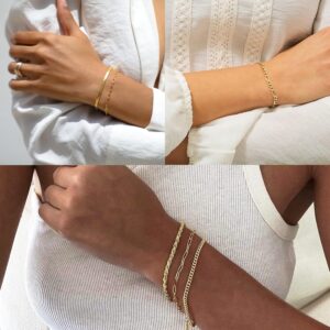 Gold Bracelet Set 14K Plated Women - Image 7