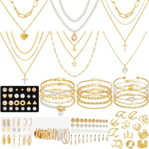 Jewelry Set Gold Plated 69 Pieces Women - Image 12