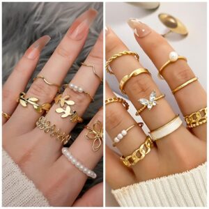 Jewelry Set Gold Plated Women's Necklaces Bracelets Rings Earrings - Image 4