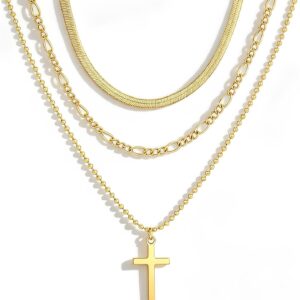 Layered Gold Cross Necklace Set 4 Pieces - Image 10