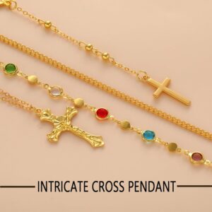 Layered Gold Cross Necklace Set 4 Pieces - Image 7