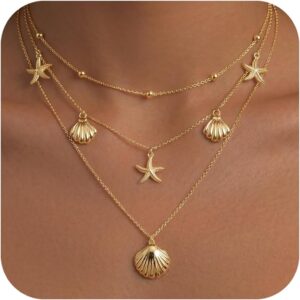 Layered Necklace Set Gold Plated Women - Image 20