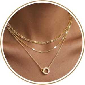 Layered Necklace Set Gold Plated Women - Image 21
