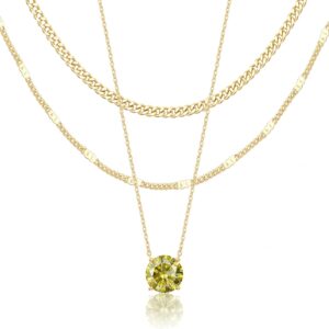 Layered Necklace Set Gold Plated Women - Image 24