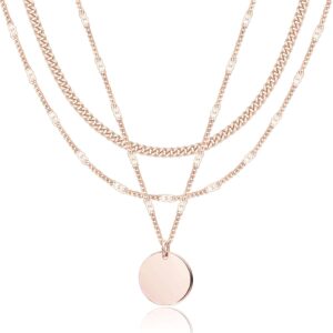 Layered Necklace Set Gold Plated Women - Image 25