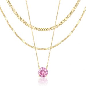 Layered Necklace Set Gold Plated Women - Image 27