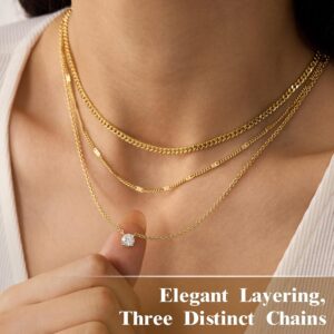 Layered Necklace Set Gold Plated Women - Image 3