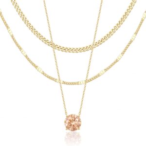 Layered Necklace Set Gold Plated Women - Image 30