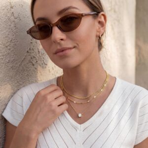 Layered Necklace Set Gold Plated Women - Image 4