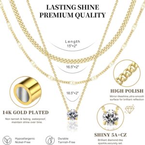 Layered Necklace Set Gold Plated Women - Image 7